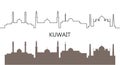 Kuwait logo. Isolated Kuwait architecture on white background